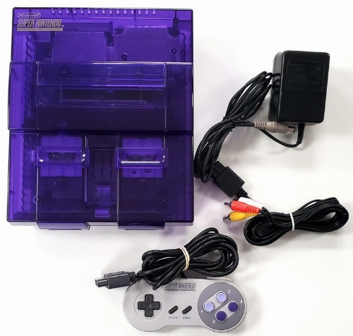 Super Nintendo SNES - Custom Purple Clear Shell (Model SNS-001)