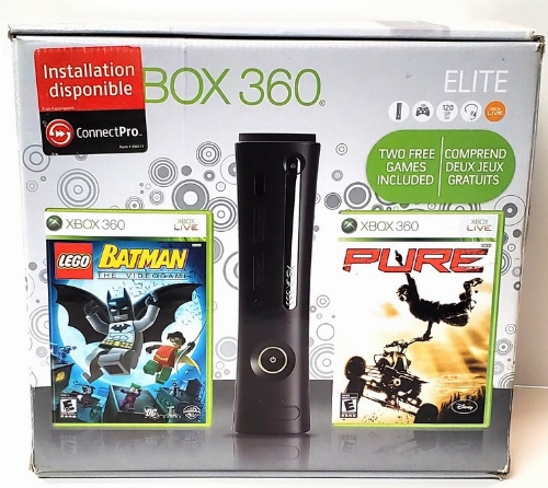 Xbox 360 Elite Black (120GB) - Lego Batman: The Videogame & Pure Bundle (CIB)