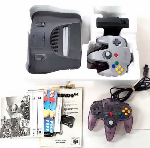 Nintendo 64 Charcoal w/ Atomic Purple Controller Bundle (Model NUS-001) (CIB)