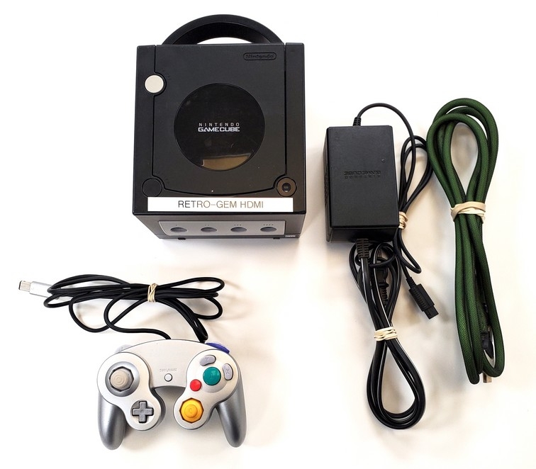 Gamecube Black (Retro-Gem HDMI + Flippy Drive) (Model DOL-001)