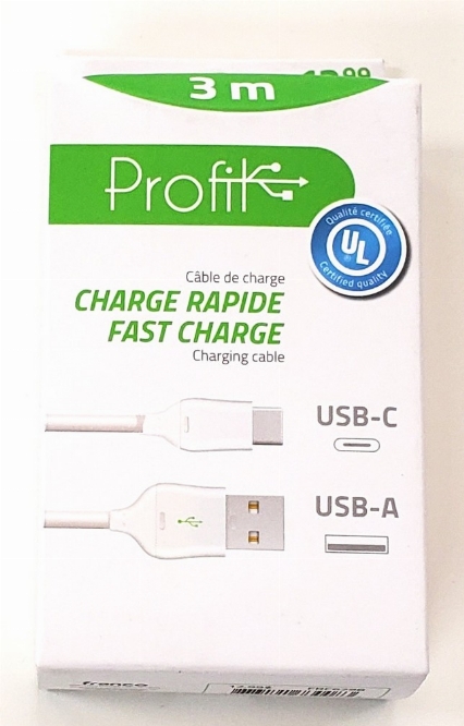 USB-C 3M Charging Cable (NEW)