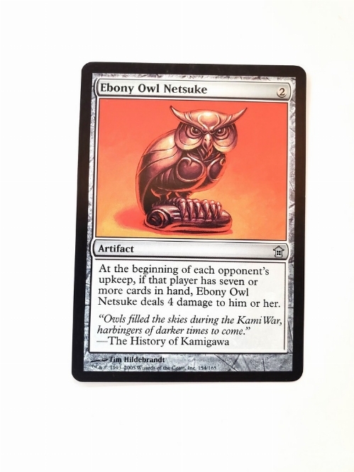 Ebony Owl Netsuke