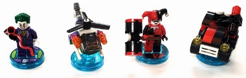 DC Comics - The Joker + The Joker's Chopper + Harley Quinn + Quinn-Mobile