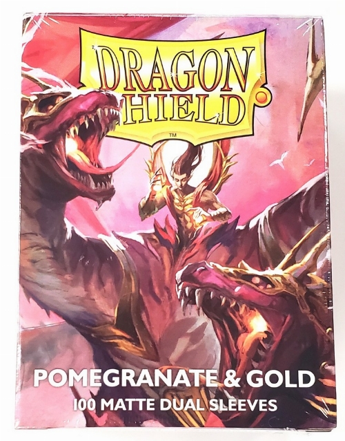 Dragon Shield: Pomegranate & Gold Matte Dual Sleeves - Standard Size (NEW)